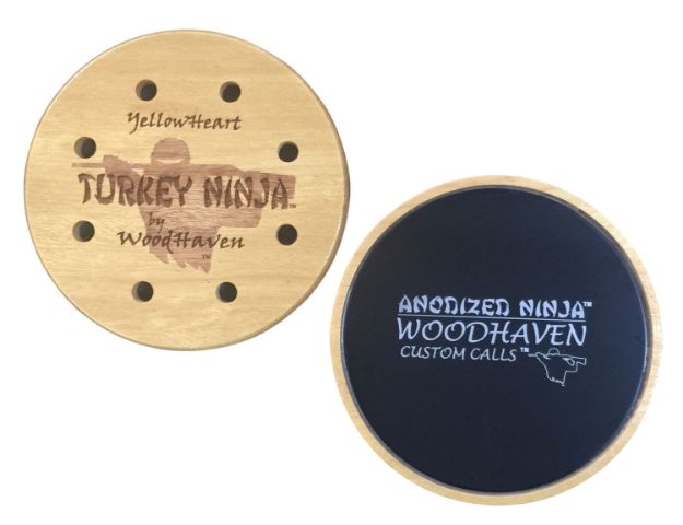 Picture of Woodhaven WH086 Anodized Ninja  Friction Call Attracts Turkeys Black/Natural Aluminum/Wood