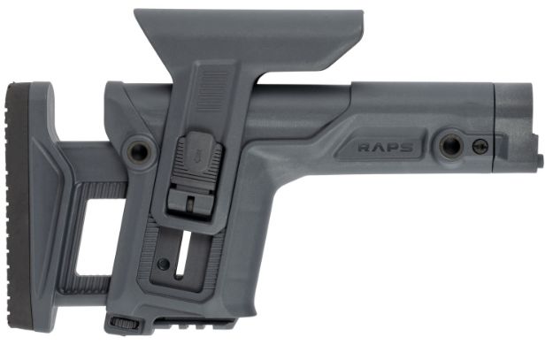 Picture of FAB Defense FXRAPSGR RAPS Rapid Adjustment Precision Stock Integrated Cheek-Rest & Adjustable LOP Ambidextrous 1Latch System Gray Polymer