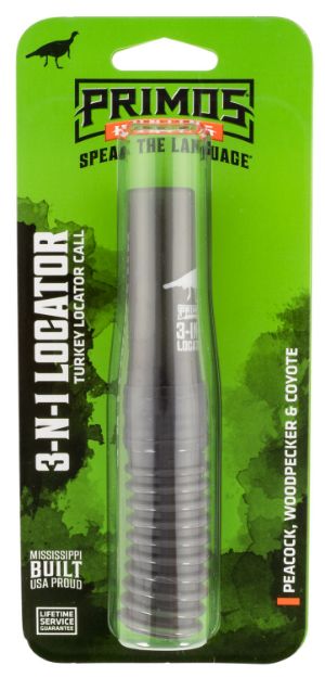 Picture of Primos PS2910 3-N-1 Locator  Open Call Coyotes/Peacocks/Pileated Woodpeckers Sounds Attracts Turkeys Black Plastic