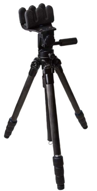 Picture of KOPF Jager KJ85002K K800 CF Tripod made of Carbon Fiber with Black Finish, Pivoting Reaper Grip, 4-Level Leg Extensions & 360 Degree Pan