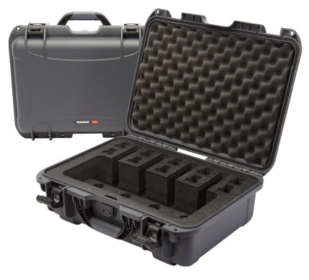 Picture of Nanuk 9254UP7 925 4 Up Gun Case Waterproof Graphite Resin w/ Closed-Cell Foam Padding 17" L x 11.80" W x 6.40" H Interior Dimensions