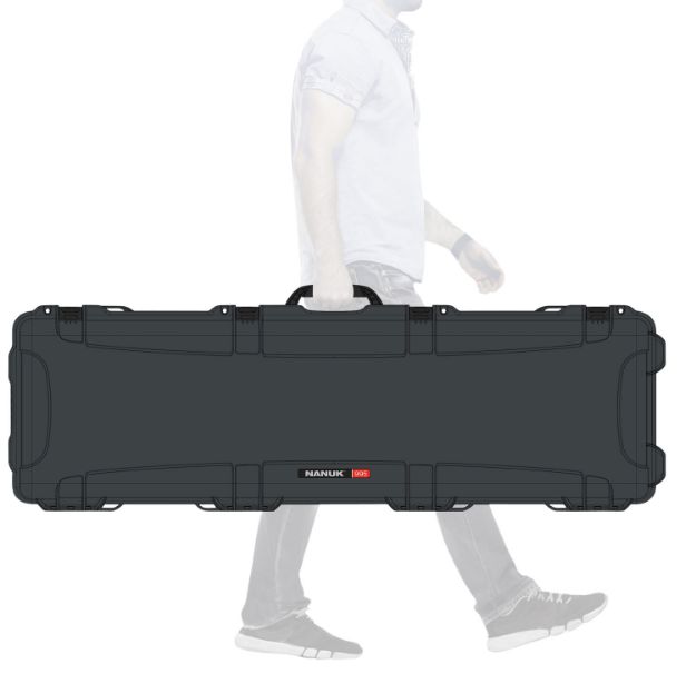 Picture of Nanuk 9951007 995  Waterproof Graphite Resin  with Foam Padding & Lockable Latches for Rifles 52" L x 14.50" W x 6" H Interior Dimensions