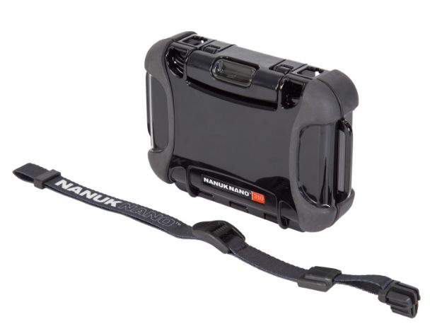 Picture of Nanuk 3100001 Nano 310 Black Polycarbonate w/ PowerClaw Latches Includes Carry Strap