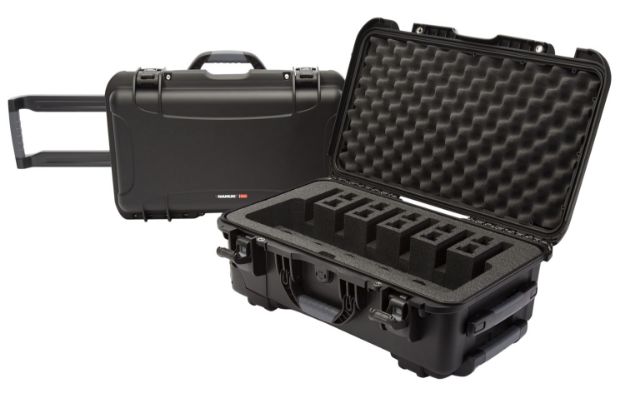 Picture of Nanuk 9356UP1 935 6 Up Pistol Case Black Polymer w/ Closed-Cell Foam Padding 22" L x 14" W x 9" H Interior Dimensions