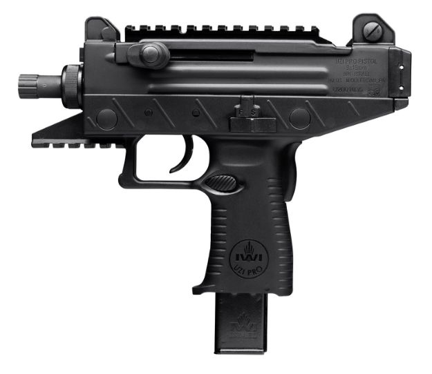 Picture of IWI US UPP9ST Uzi Pro  9mm Luger Caliber with 4.50" Threaded Barrel, 25+1 Capacity, Black Metal Finish, Black Polymer Grip Right Hand