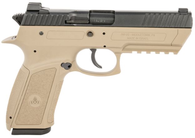 Picture of IWI US J941PL9FD-II Jericho 941 Enhanced 9mm Luger Caliber with 4.40" Barrel, 17+1 Capacity, Flat Dark Earth Finish Picatinny Rail Frame, Serrated Black Steel Slide & Polymer Grip