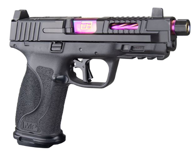 Picture of Ed Brown MPF2 Fueled M&P F2 9mm Luger 17+1 4.25" Purple Match Grade Threaded Barrel, Polymer Frame w/Picatinny Accessory Rail, Serrated/Optic Cut Stainless Steel Slide w/Nitride Finish, Polymer Grip