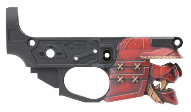 Picture of Spikes STLB630-PH Rare Breed Samurai Stripped Lower Receiver Multi-Caliber 7075-T6 Aluminum Black Anodized with Painted Front for AR-15