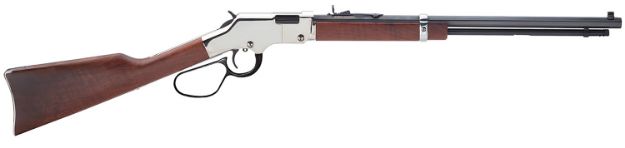 Picture of Henry H004SL Golden Boy Silver Large Loop 22 Short, 22 Long or 22 LR Caliber with 16 LR/21 Short Capacity, 20" Blued Barrel, Nickel-Plated Metal Finish & American Walnut Stock Right Hand (Full Size)