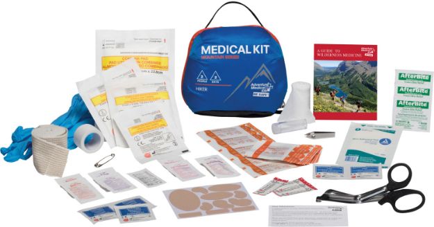 Picture of Adventure Medical Kits 01001001 Mountain Hiker Medical Kit Treats Injuries/Illnesses Water Resistant Blue