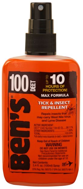 Picture of Ben's 00067080 100  Odorless Scent 3.40 oz Spray Repels Ticks & Biting Insects Effective Up to 10 hrs