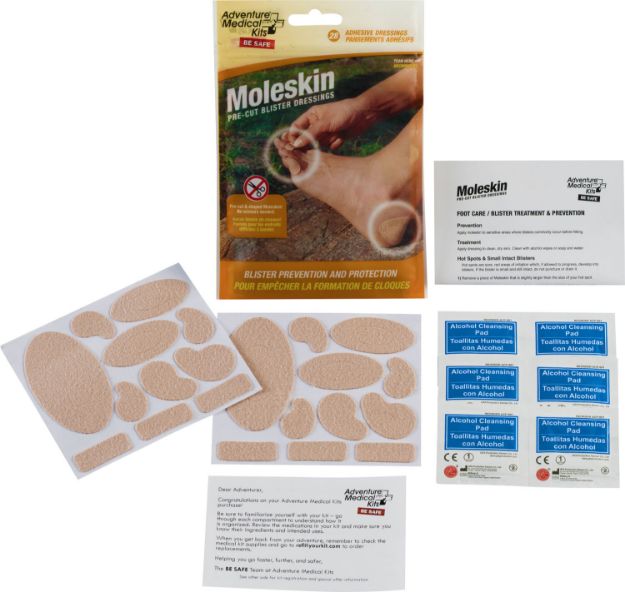 Picture of Adventure Medical Kits 01550400 Moleskin  Blister Prevention Brown 22 Precut Shapes