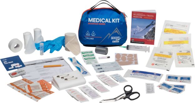 Picture of Adventure Medical Kits 01001005 Mountain Explorer Medical Kit Treats Injuries/Illnesses Water Resistant Blue