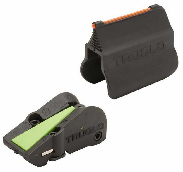 Picture of TruGlo TGTG940 F.A.S.T. Universal Shotgun Sights  Black | Red Fiber Optic Front Sight | Green Ramp Rear Sight