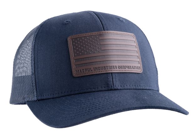 Picture of Magpul MAG1212-410 Standard Trucker Hat Navy Adjustable Snapback OSFA Structured Leather Patch