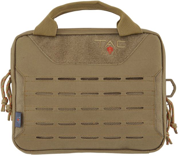 Picture of Tac Six 10816 Crew Tactical Pistol Case Coyote 600D Polyester 2 Handguns