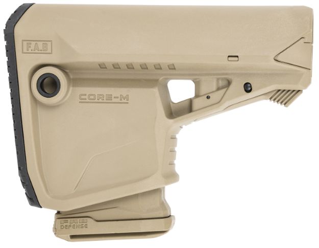 Picture of FAB Defense EXGLCOREMAGT GL-Core Survival Buttstock w/Rubber Butt Pad & Built In Mag Carrier for AR-Platform Compatible w/Mil-Spec & Commercial Tubes Tan Polymer (Tube NOT Included)