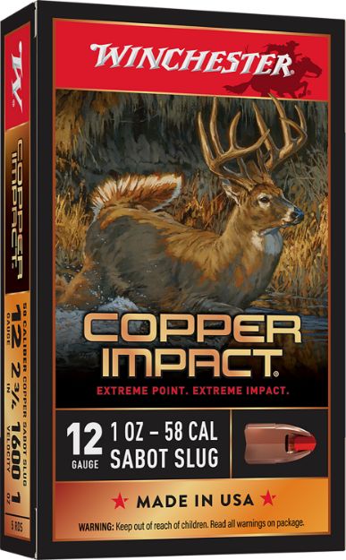 Picture of Winchester Ammo X12CLF Copper Impact  12Gauge 2.75" 1oz Sabot Slug Shot 5 Per Box/20 Case