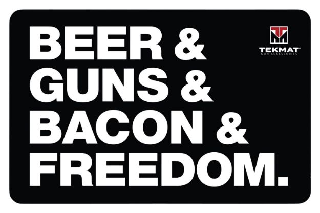 Picture of TekMat TEKR17BGBF "Beer & Guns & Bacon & Freedom" Cleaning Mat 11" x 17"