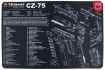 Picture of TekMat TEKR17CZ75 CZ 75 Cleaning Mat CZ-75 Parts Diagram 11" x 17"