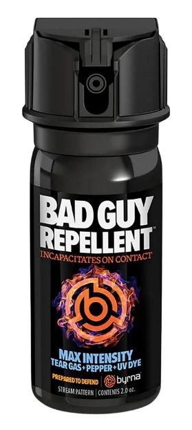 Picture of Byrna Technologies BGR02105 Bad Guy Repellent Max Capsaicin UV Dye, Range 8-15 ft, Black, Spray