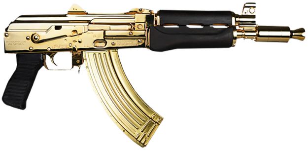 Picture of Zastava Arms Usa ZP92762MGL ZPAP92  7.62x39mm 30+1 10" 24K Gold Plated/Cold Hammer Forged, Chrome Lined Barrel, Steel 24K Gold Plated Receiver, Dark Walnut Grips