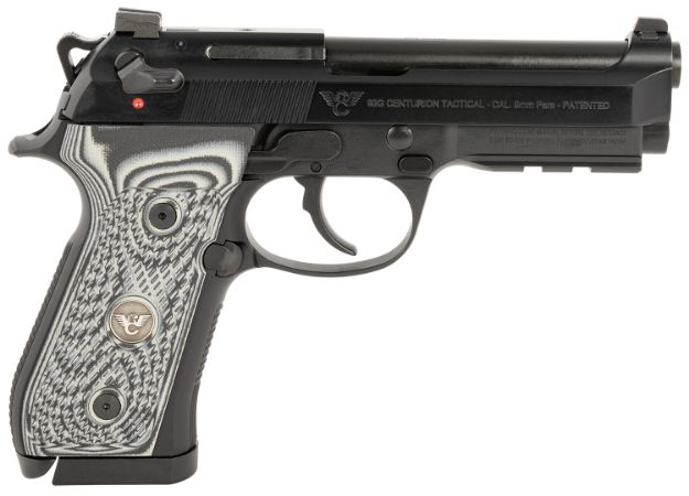 Picture of Wilson Combat BER-92CT-9 92G Centurion 9mm Luger 17+1(2)/20+1(1) 4.25", Black, Aluminum Pic. Rail Frame, Gray/Black G10 Grips, Tritium Combat Sight