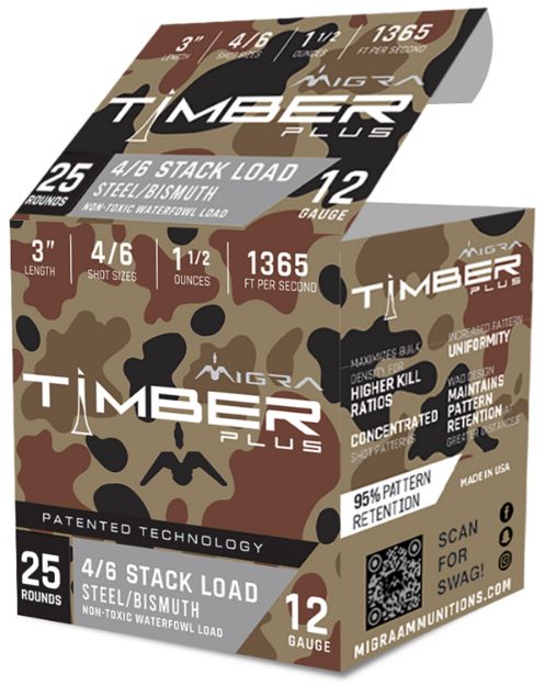 Picture of Migra Ammunitions M12SB46 Combinational  12Gauge 3" 1 1/2oz 4/6Shot 25 Per Box/10 Case