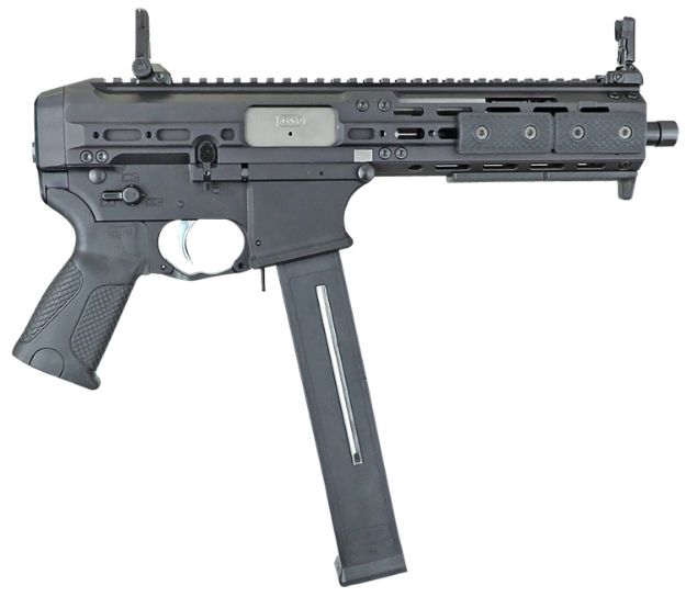 Picture of LWRC SMGP45B8S SMG  45 ACP 8.50" 25+1, Black, Magpul Flip Up Sight, Handstop & Rail Covers, QD Mount End Plate (No Brace)