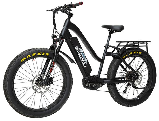 Picture of Bakcou E-bikes B-MST26-B-B21 Mule ST 26 Matte Black 18" w/Stand Over Height of 26" Frame, Shimano Alivio Hill-Climbing 9 Speed Bafang M620 Ultra Motor, 35+ mph Speed