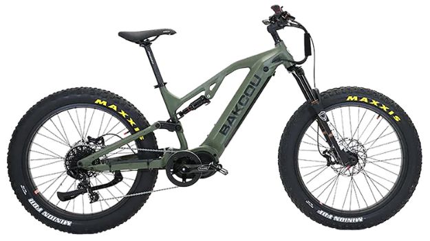 Picture of Bakcou E-bikes B-SC19-G-B21 Scout Large Matte Army Green 19" Frame, 11 Speed Sram NX, 11-42t Rear Cassette BafangUltra Mid-Drive Motor