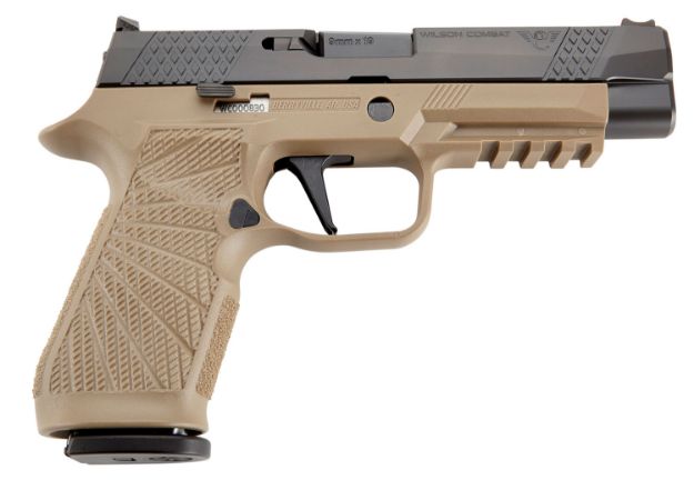 Picture of Wilson Combat SIGWCP320F9TATC P320  9mm Luger 4.70" 17+1 Tan Black DLC Steel Tan Polymer Grip Action Tune with Curved Trigger