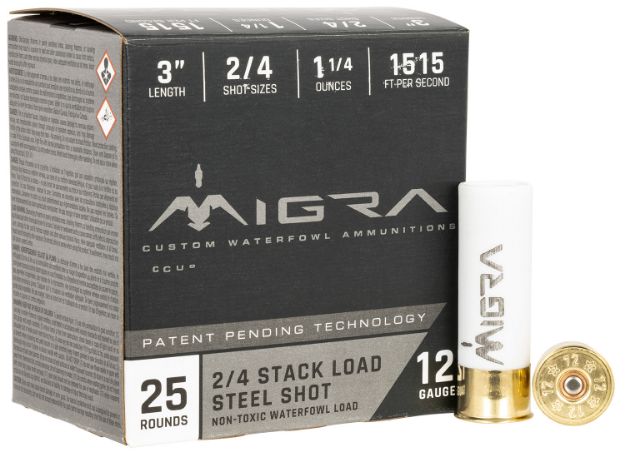 Picture of Migra Ammunitions M12S24 Staxd  12Gauge 3" 1 1/4oz 2/4Shot 25 Per Box/10 Case