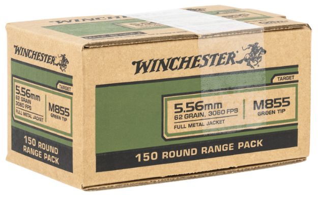 Picture of Winchester Ammo WM855150 USA M855 Green Tip 5.56x45mmNATO 62gr Full Metal Jacket 150 Per Bx/4 Case *Value Pack