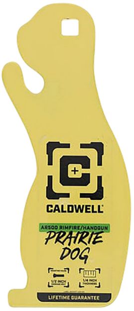 Picture of Caldwell 4002313   Rimfire/Handgun Yellow AR500 Steel Prairie Dog 1/4" Thick