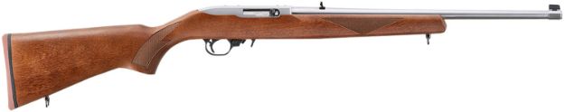 Picture of Ruger 31275 10/22 75th Anniversary Sporter 22 LR 10+1 18.50" Satin Stainless Steel Barrel & Receiver, Walnut Fixed Stock, Scope Base Adapter