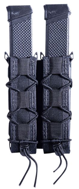 Picture of High Speed Gear 11EX02BK TACO Extended Mag Pouch Double, Black Nylon, Mounts to MOLLE & 2" Wide Belts