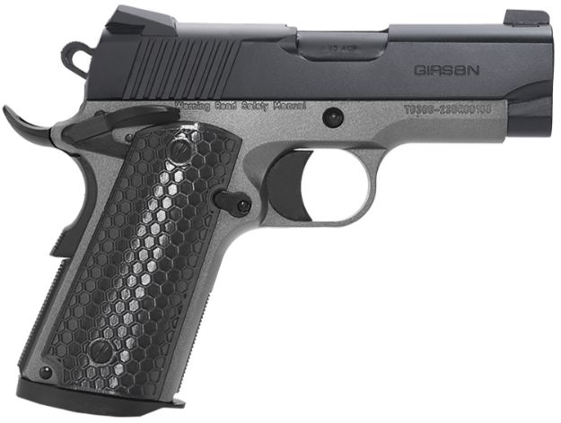 Picture of Girsan 392067 MC1911 SC Untouchable Sub-Compact Frame 9mm Luger 7+1 3.40"  Black Steel Barrel, Black Serrated Steel Slide, Stainless Frame w/Beavertail, Black Polymer Grip