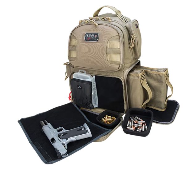 Picture of GPS Bags T1610BPT Tactical Backpack Tan 1000D Polyester 2 Handguns