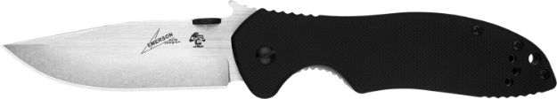 Picture of Kershaw 6034T CQC 7K 3.25" Folding American Tanto Plain Satin/Stonewashed 8Cr14MoV SS Blade Bead Blasted/Black G10/SS Handle Includes Pocket Clip