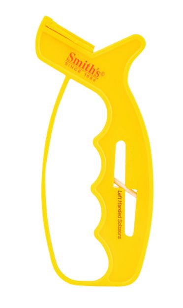 Picture of Smiths Products JIFFS 10-Second Knife & Scissor Sharpener Hand Held Fine, Coarse Carbide, Ceramic Sharpener Plastic Handle Yellow