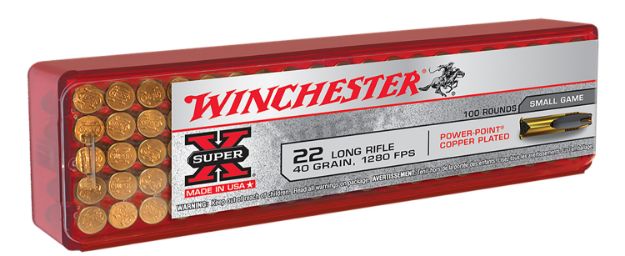 Picture of Winchester Ammo X22LRPP1 Super X  22LR 40gr Power Point Copper Plated 100 Per Box/20 Case