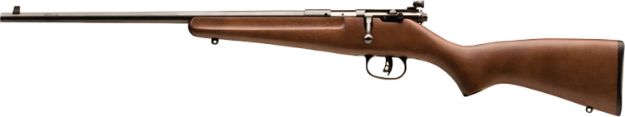 Picture of Savage Arms 13820 Rascal  Youth 22 LR 1rd 16.12" Blued Carbon Steel Barrel/Receiver, Satin Hardwood Wood Stock, Left Hand