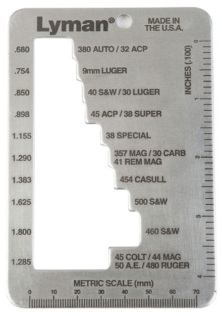 Picture of Lyman 7832217 E-Zee Case-Length Gauge Pistol, Revolver