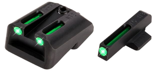 Picture of TruGlo TG131NT4 TFO  Green/Tritium/Fiber Optic Front Sight-Green/Tritium/Fiber Optic Rear Sight 1911 Officer/Commander