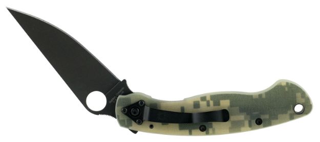 Picture of Spyderco C36GPCMOBK Military  4" Folding Modified Clip Point Plain Black DLC CPM S30V SS Blade Camo G10 Handle Includes Pocket Clip