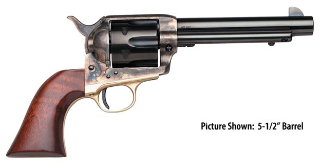 Picture of Taylors & Company 550835 Ranch Hand  45 Colt (LC) Caliber with 4.75" Blued Finish Barrel, 6rd Capacity Blued Finish Cylinder, Color Case Hardened Finish Steel Frame & Walnut Grip