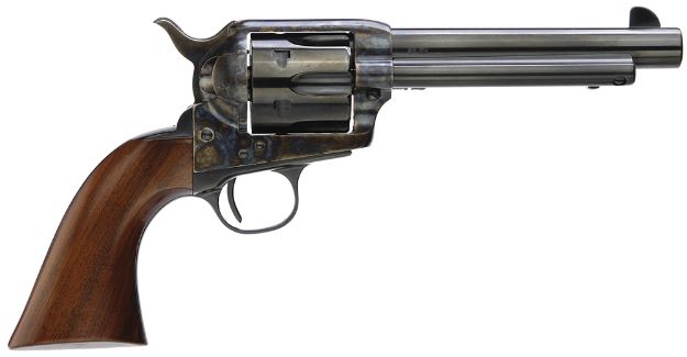 Picture of Taylors & Company 5001DE 1873 Gunfighter Deluxe 45 Colt (LC) 6rd 5.50" Blued Cylinder & Barrel Color Case Hardened Steel Frame Walnut Army Size Grip (Taylor Tuned)