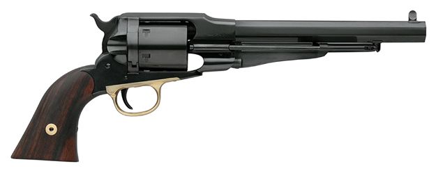 Picture of Taylors & Company 550758 1858 Remington Conversion 45 Colt (LC) Caliber with 8" Barrel, 6rd Capacity Cylinder, Overall Blued Finish Steel & Walnut Grip