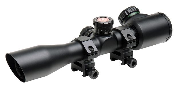 Picture of Truglo TG8504TL Tru-Brite 4x 32mm Obj 22.5 ft @ 100 yds FOV 1" Tube Black Illuminated Mil-Dot, 3 Color